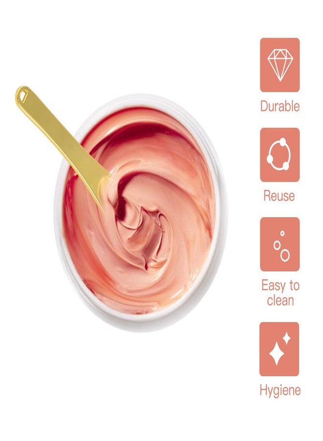 تيكسون مجموعة تيكسون المكونة من 6 قطع من ملاعق التجميل المعدنية للعناية بالبشرة، مغرفة صغيرة قابلة لإعادة الاستخدام لأقنعة الوجه، ملاعق تجميل للكريمات واللوشنات والمرطبات (ذهبي وردي، ذهبي، فضي) - Image 2